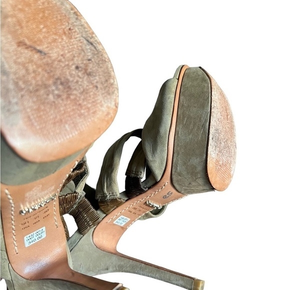 SCHUTZ Criss Cross Platform Heels Olive Green 9B - Picture 12 of 12